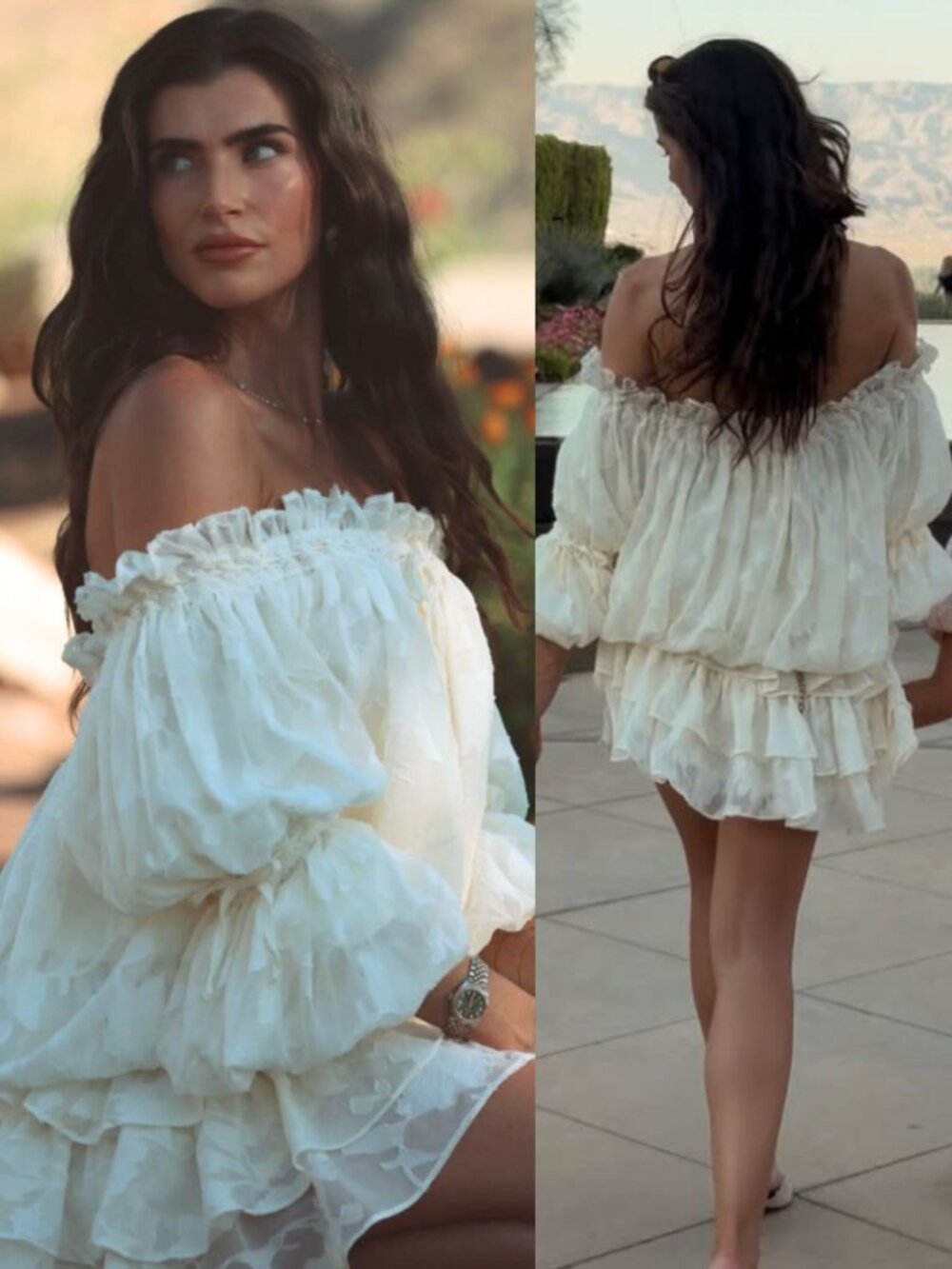 The Bekk Elora Dress Ivory‎ Lace Floral Off Shoulder Mini NWT Size XS/S - Picture 10 of 13